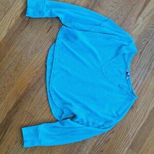 JoyLab Blue Waffle Knit Long Sleeve (Size M)